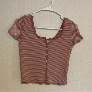 Pink Rose Button Down Crop Top!